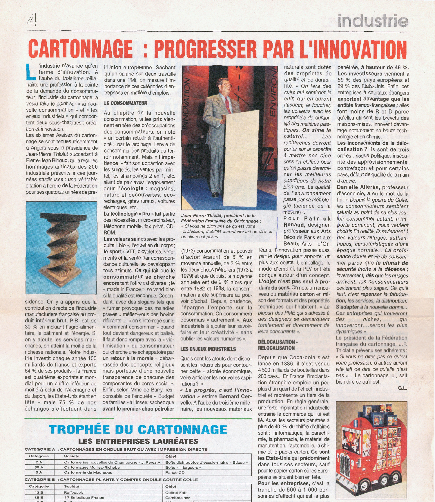 FEDERATION DU CARTONNAGE 1996